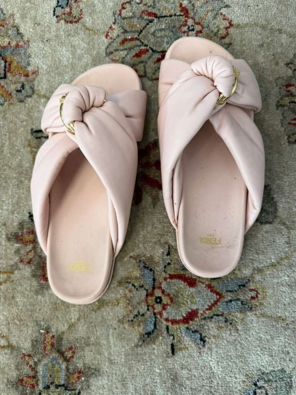 Fendi leather slides